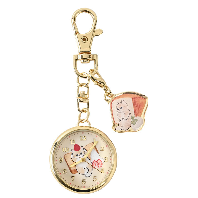 Reloj de llavero mofusand con dije de queque chiffon