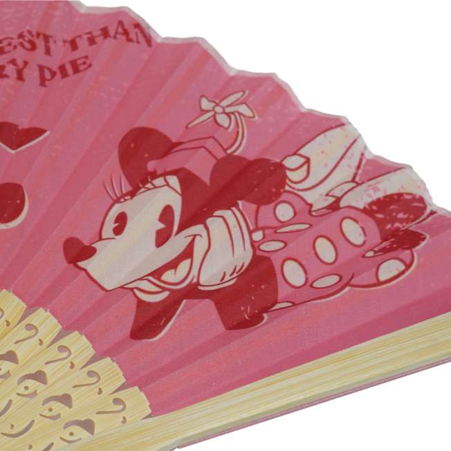 Abanico plegable de Minnie Mouse con funda