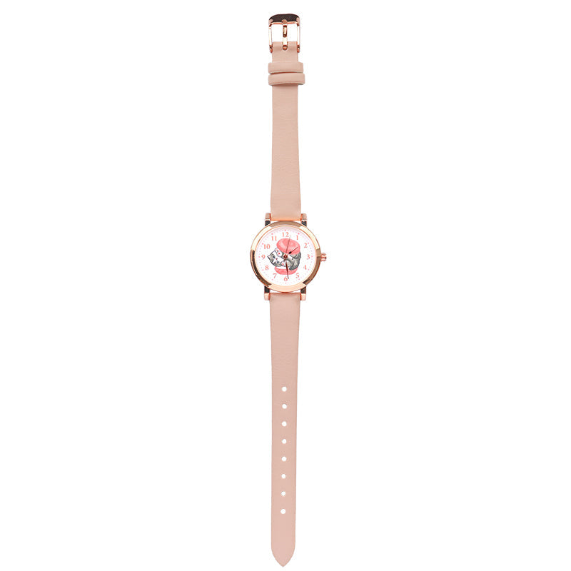 Reloj mofusand con macaron rosado