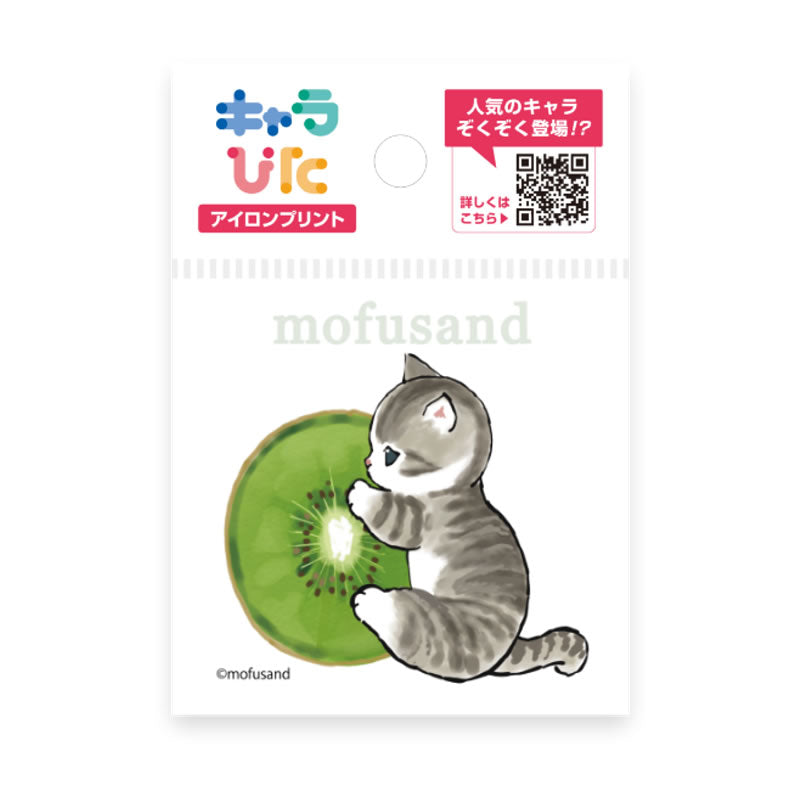 Hoja transferible mofusand: gato con kiwi