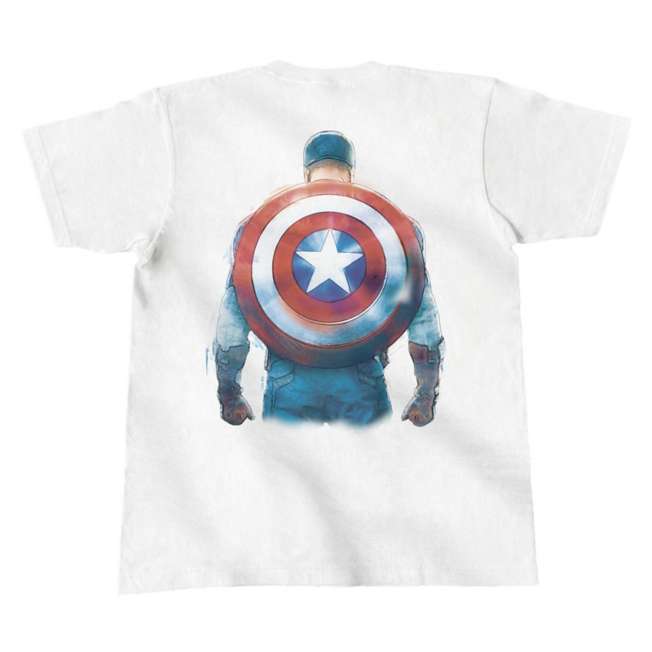 Polera blanca de Capitán América