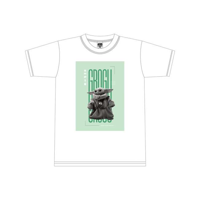 Polera blanca The Mandalorian y Grogu