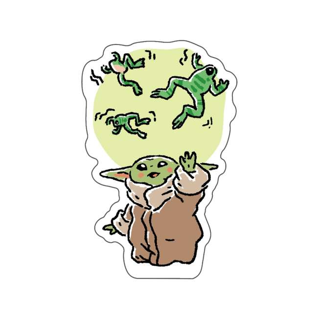 Sticker cambiante de The Mandalorian y Grogu