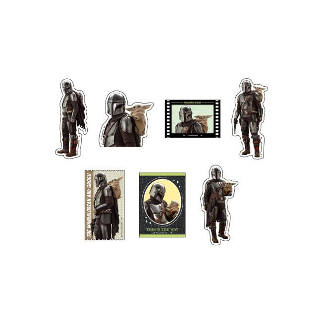 Set de 7 stickers transparentes de The Mandalorian y Grogu