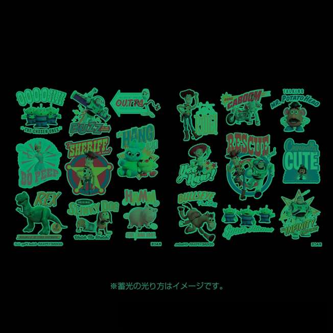 Stickers corporales que brillan en la oscuridad de Toy Story