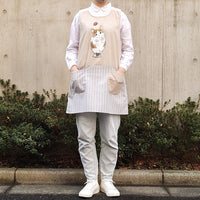 Delantal Mofusand gris con gatito parfait