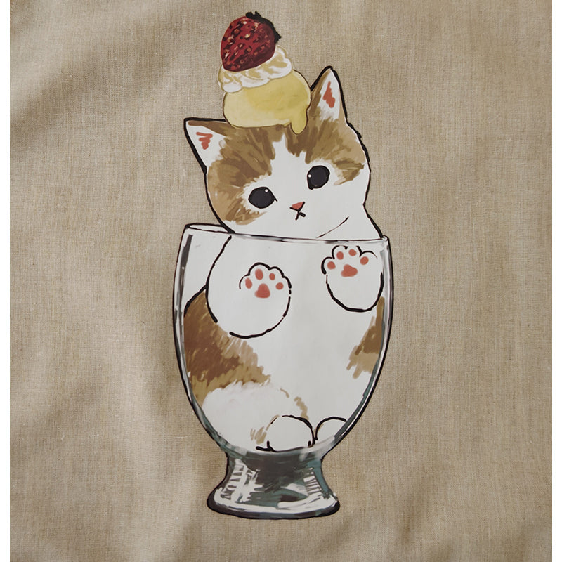 Delantal Mofusand gris con gatito parfait