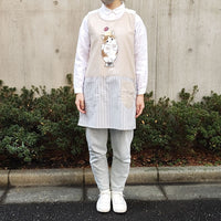 Delantal Mofusand gris con gatito parfait