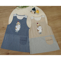 Delantal Mofusand gris con gatito parfait