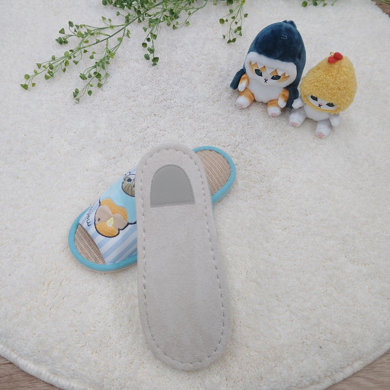 Pantuflas de yute mofusand: periquito y gatito