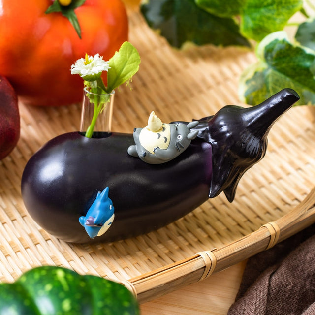 Florero Totoro de berenjena
