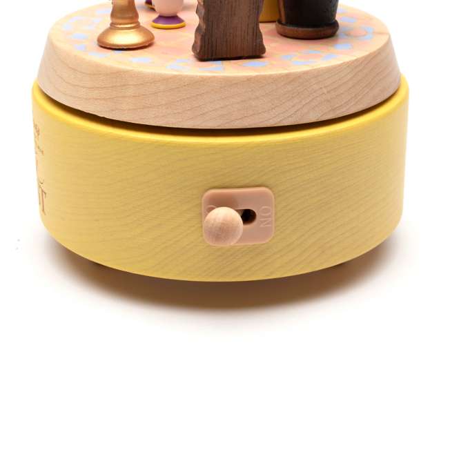Caja musical de madera de La Bella y la Bestia