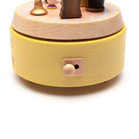 Caja musical de madera de La Bella y la Bestia