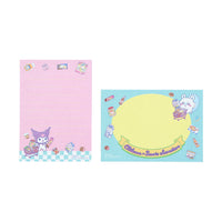 Mini notas de supermercado Chiikawa x Sanrio: Momonga y Kuromi