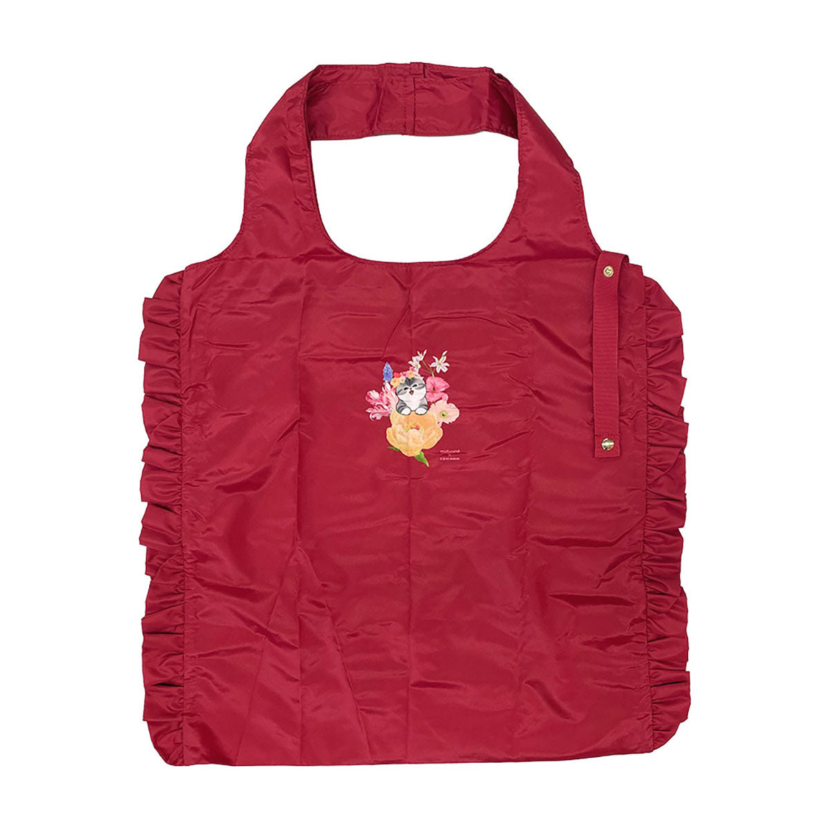 Bolsa reutilizable roja Frilly mofusand x Hibiya Kadan