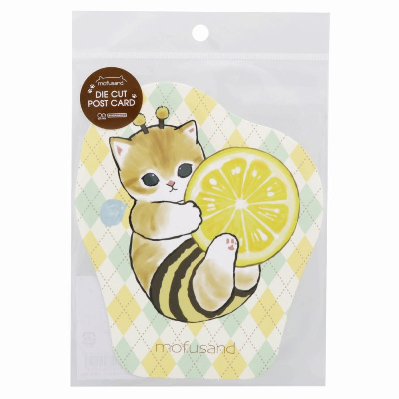 Postal troquelada mofusand: gatito abeja