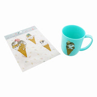Stickers transparentes mofusand: gato con helado