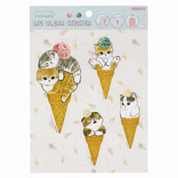 Stickers transparentes mofusand: gato con helado
