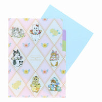 Carpeta A5 de 3 bolsillos Mofusand y Sanrio - Flores