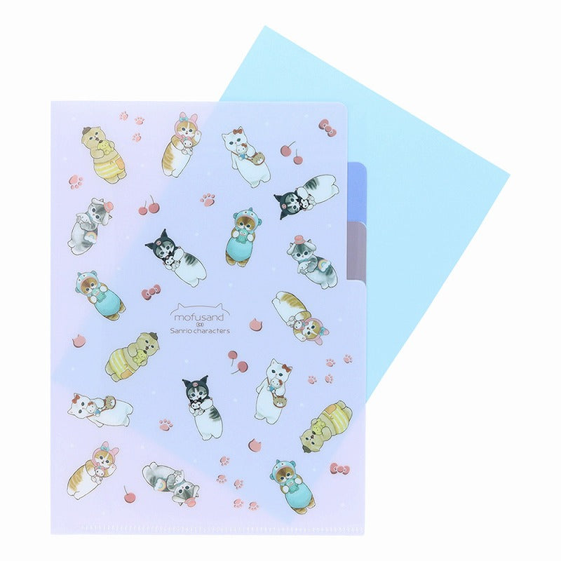 Carpeta A5 de 3 bolsillos mofusand x Sanrio Characters