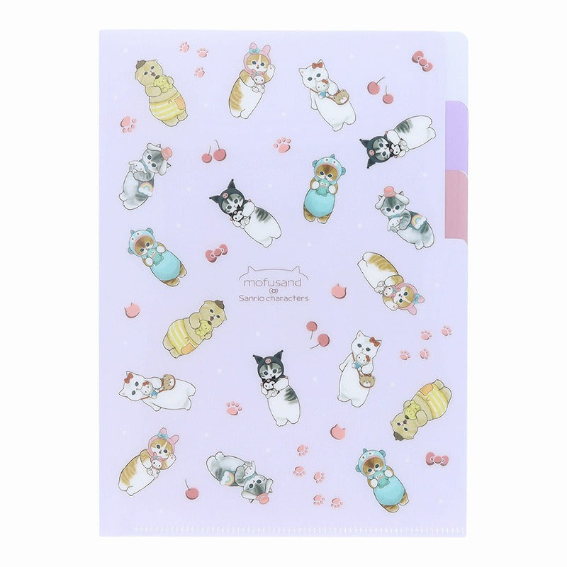 Carpeta A5 de 3 bolsillos mofusand x Sanrio Characters