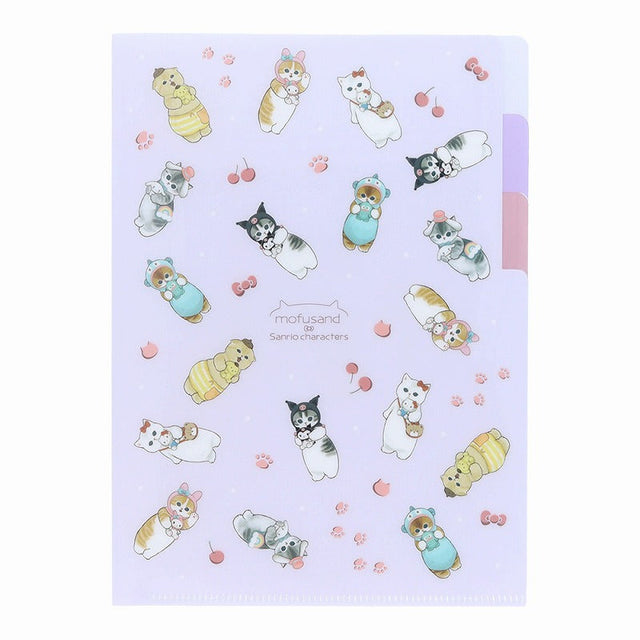 Carpeta A5 de 3 bolsillos mofusand x Sanrio Characters