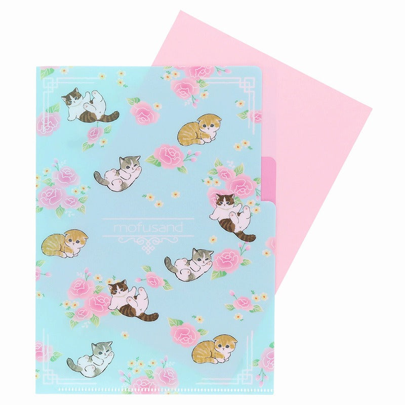 Carpeta A5 Mofusand de 3 bolsillos con flores