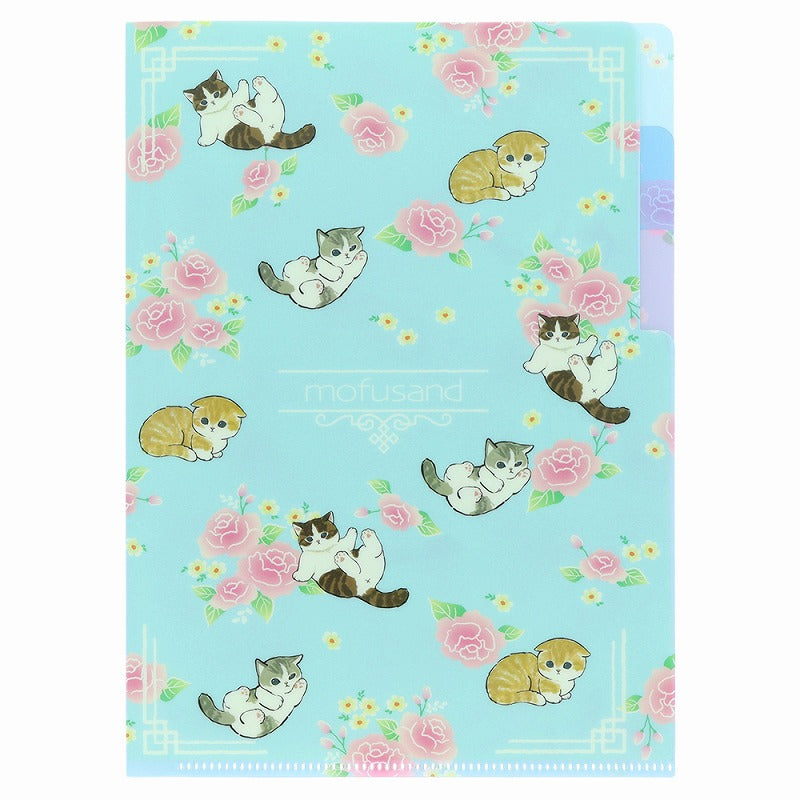 Carpeta A5 Mofusand de 3 bolsillos con flores