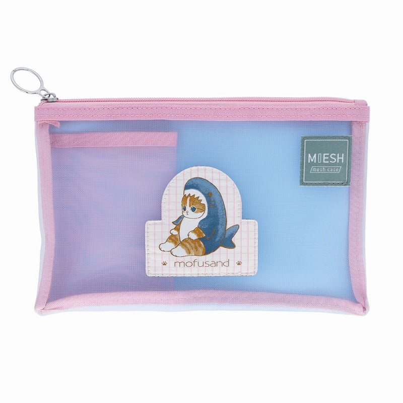 Estuche de malla Mofusand B6 con gatito tiburón
