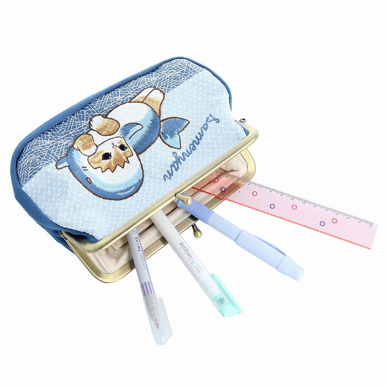Estuche bordado mofusand: gatito tiburón
