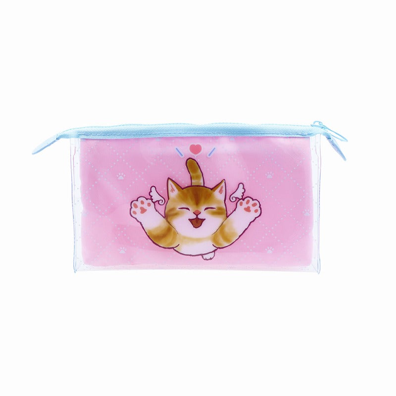 Estuche transparente mofusand con fuelle, mitte (Gato angelito)