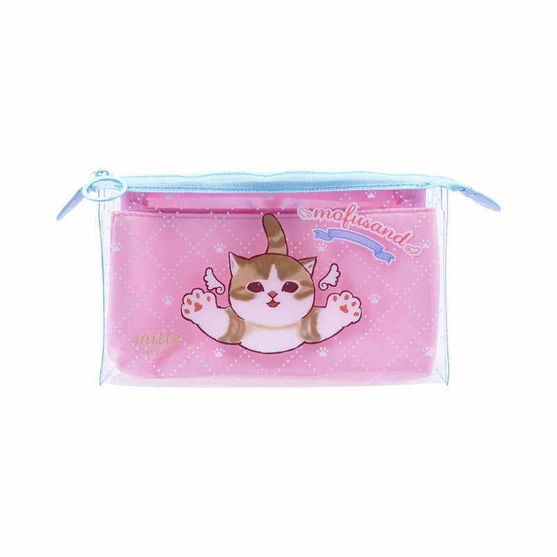 Estuche transparente mofusand con fuelle, mitte (Gato angelito)