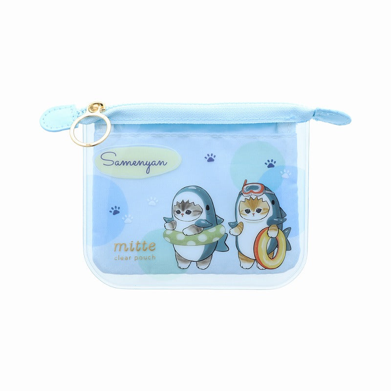 Estuche plano transparente mini Mofusand: gato tiburón
