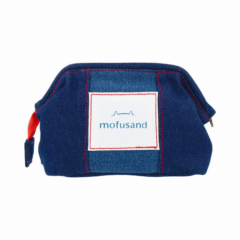 Estuche de denim Mofusand con gatito y cerezas
