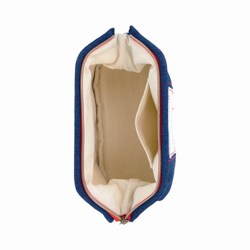Estuche de denim Mofusand con gatito y cerezas