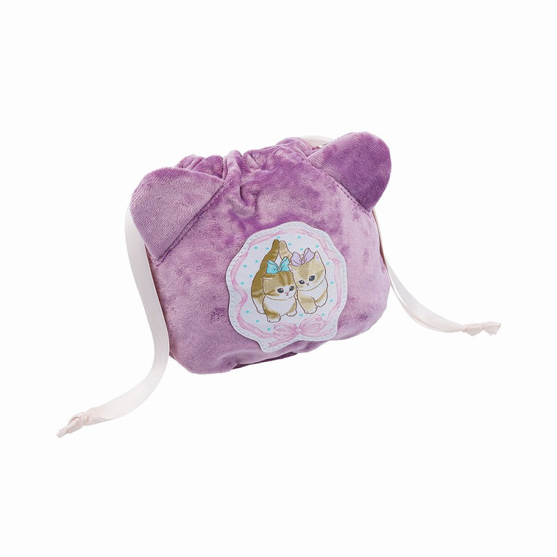 Mofusand: bolsita de terciopelo con cordón y lazo