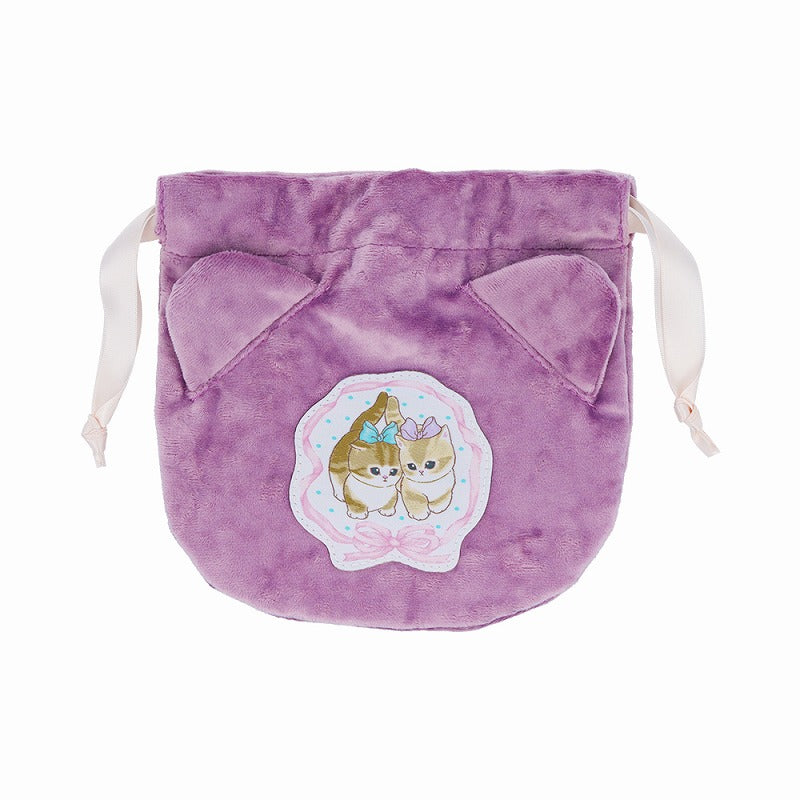 Mofusand: bolsita de terciopelo con cordón y lazo