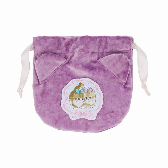 Mofusand: bolsita de terciopelo con cordón y lazo
