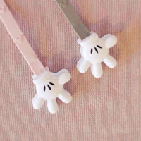 Sujetachupete y sujetajuguetes Mickey Mouse rosado y beige