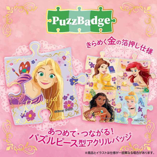 Insignia acrílica tipo puzzle de Disney Princess