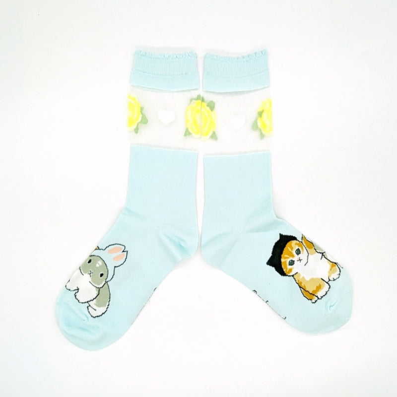 Calcetines transparentes Mofusand Usanyan azul