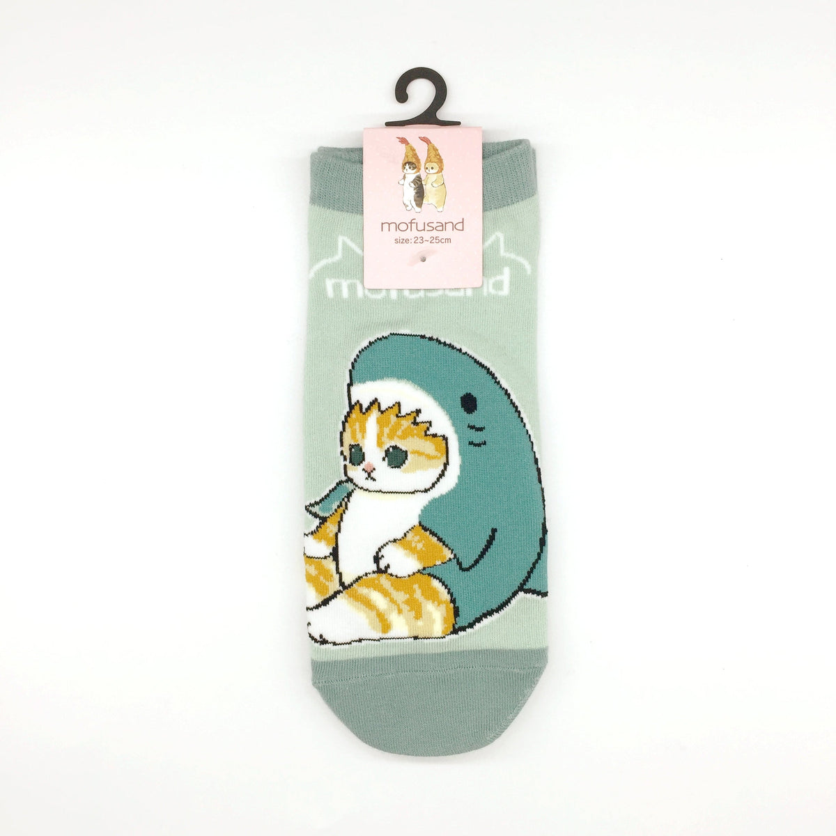 Calcetines mofusand con diseño de gato tiburón sentado