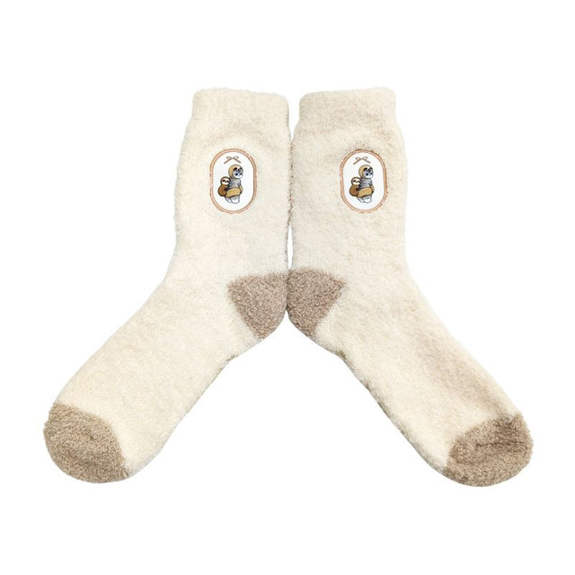 Calcetines Mofusand suaves con parche de perezoso