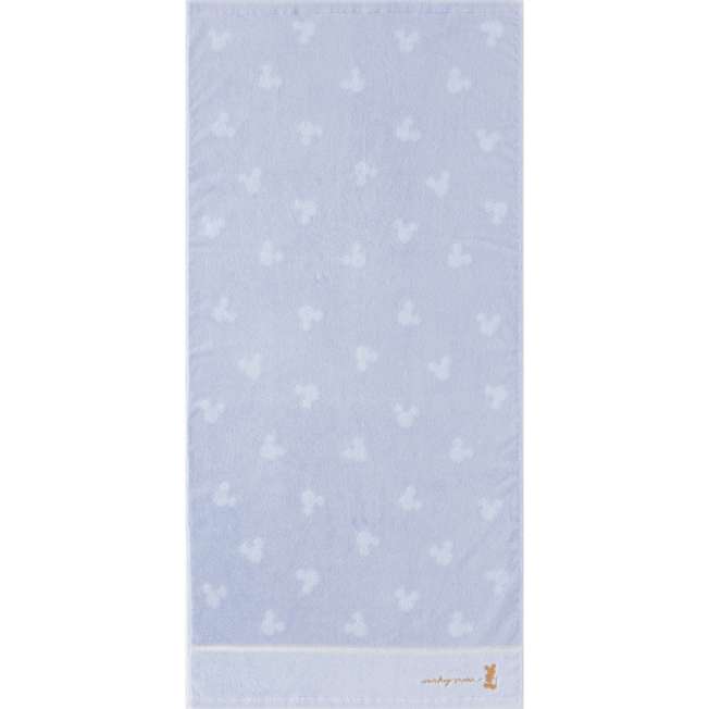 Toalla de baño azul de Mickey y Minnie Mouse