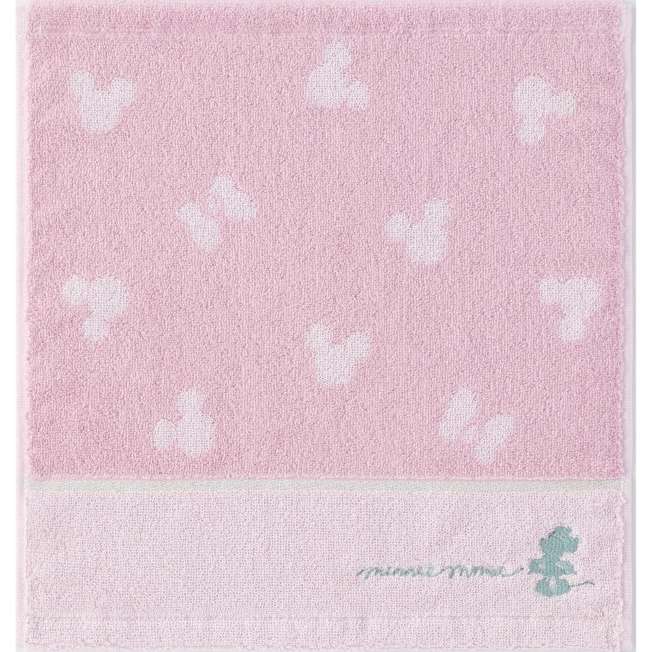 Toalla de mano rosa con siluetas de Minnie y Mickey