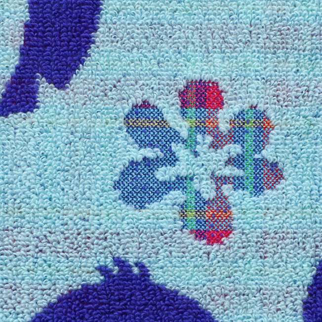 Toalla de mano Stitch a cuadros azules