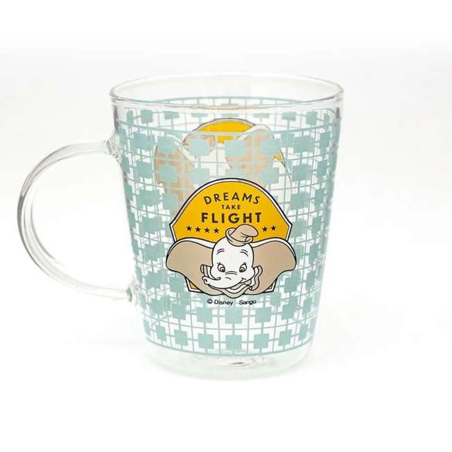 Taza de vidrio resistente al calor Dumbo estilo retro