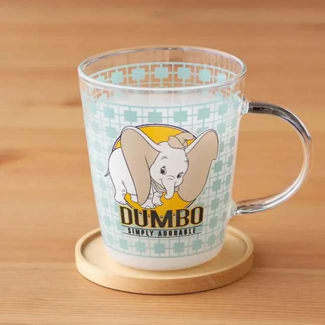 Taza de vidrio resistente al calor Dumbo estilo retro