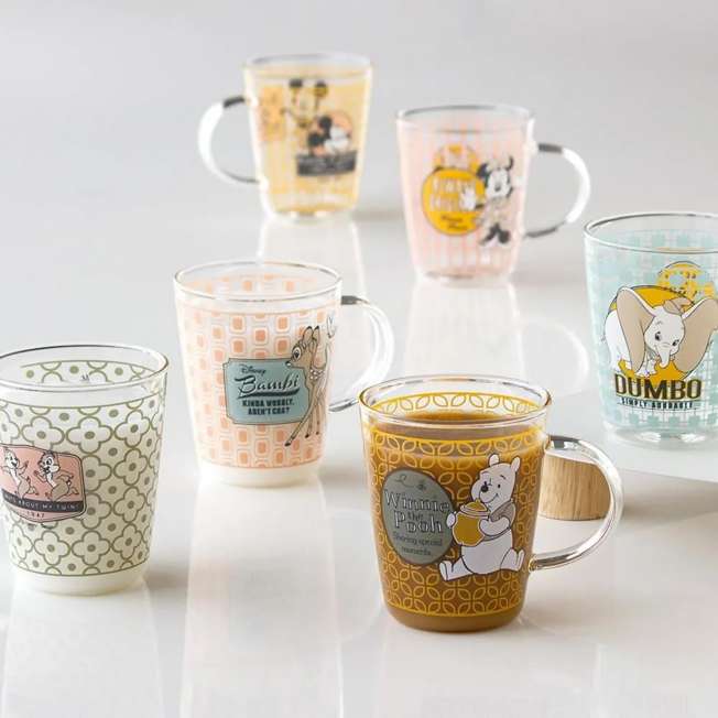Taza de vidrio resistente al calor Dumbo estilo retro