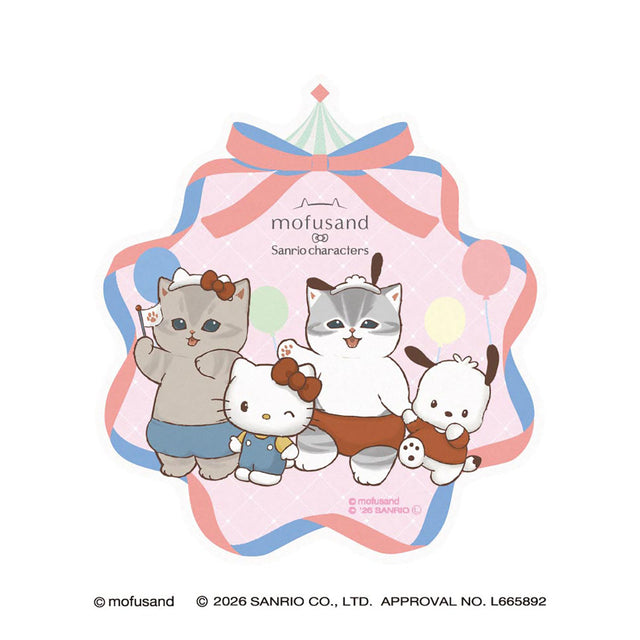 Sticker de viaje mofusand × personajes de Sanrio